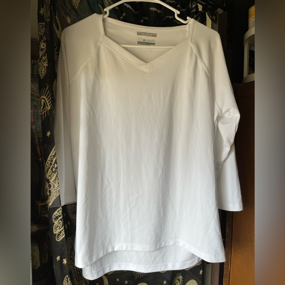 Columbia PFG Omni-Shade White 3/4 Sleeve